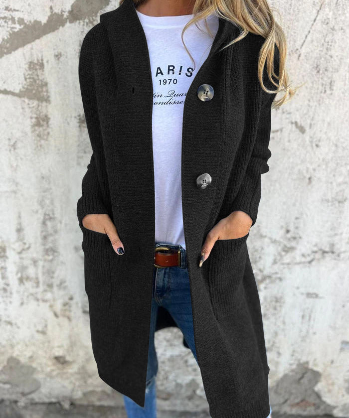 Claudine - Manteau en Maille Long et Élégant