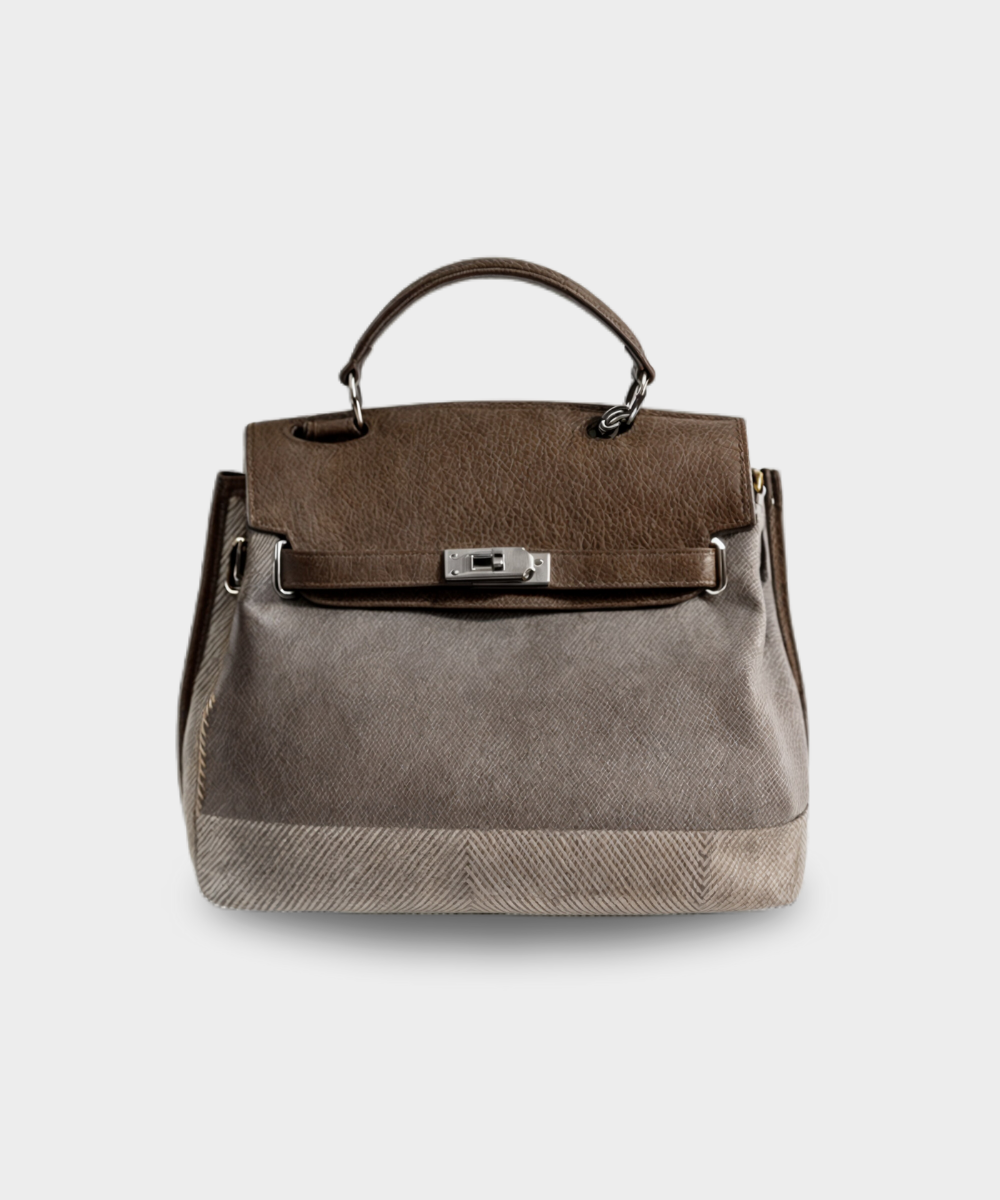 Basilia Elena - Sac en toile de cuir de vachette