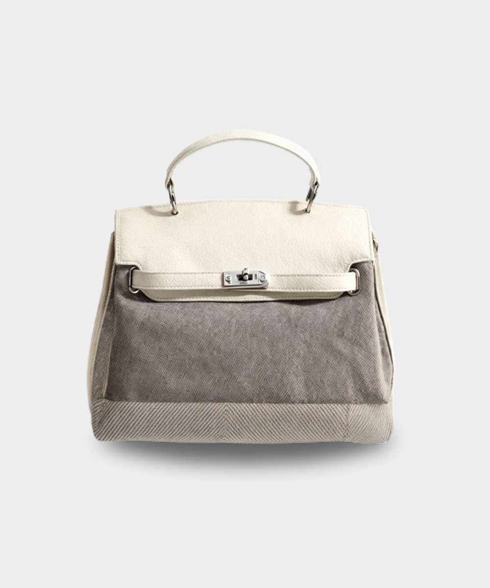 Basilia Elena - Sac en toile de cuir de vachette