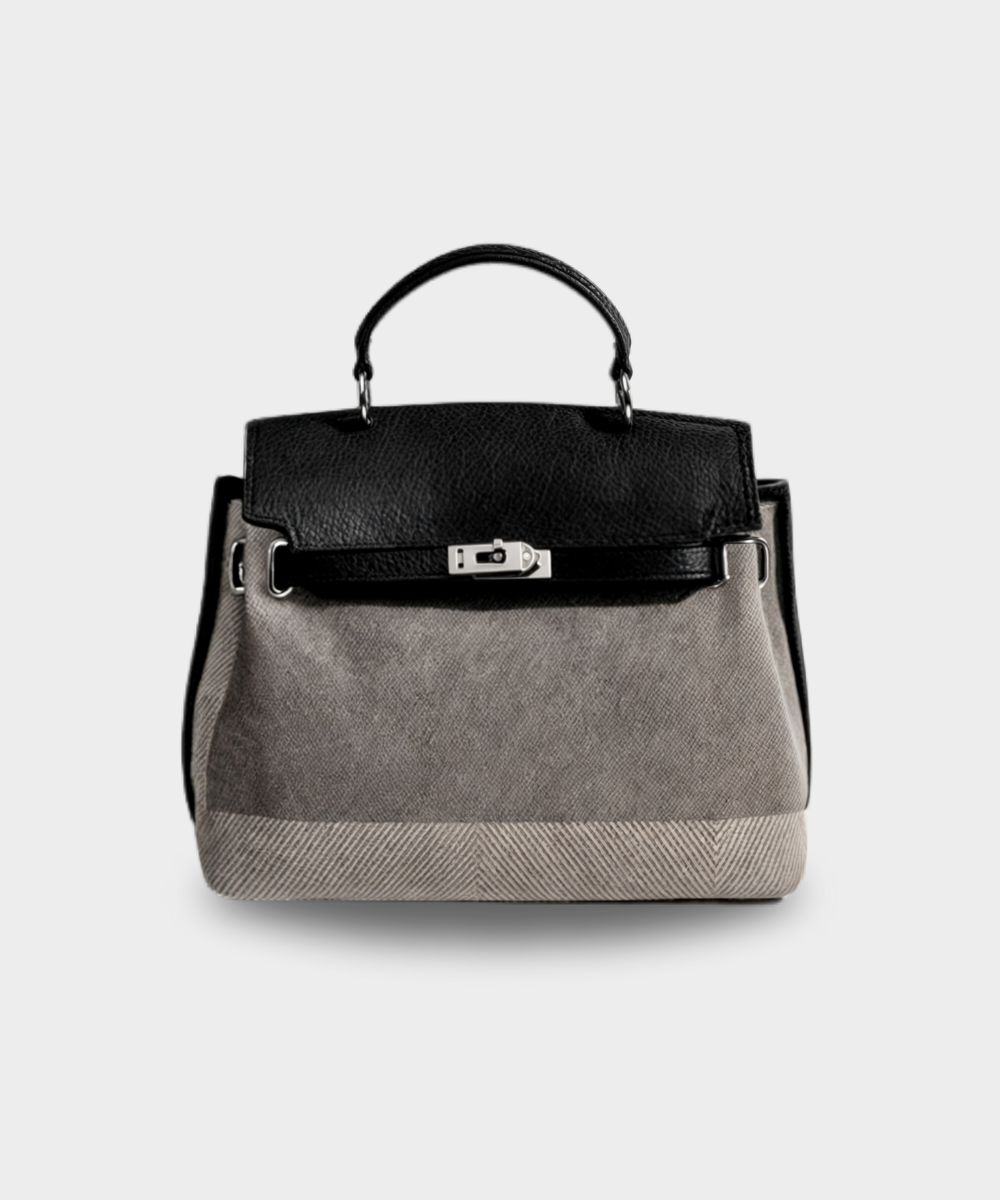 Basilia Elena - Sac en toile de cuir de vachette