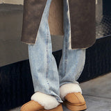 Gisèle - Bottes Type Pantoufle avec Semelle Épaisse et Doublure en Mouton