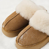 Gisèle - Bottes Type Pantoufle avec Semelle Épaisse et Doublure en Mouton