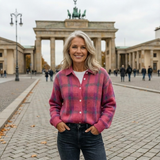 Romy - Cardigan doux à carreaux