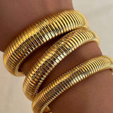 Blanc Delphine - Bracelet cannelé