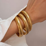 Blanc Delphine - Bracelet cannelé