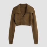 Charlotte - Gilet Court en Maille à Col