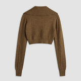 Charlotte - Gilet Court en Maille à Col