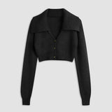 Charlotte - Gilet Court en Maille à Col