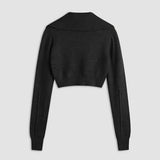 Charlotte - Gilet Court en Maille à Col