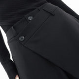 Lourdes - Pantalon Large Asymétrique avec Boutons