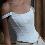 Carmen - Top Corset à Nœud Papillon Ivory Glow