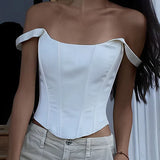 Carmen - Top Corset à Nœud Papillon Ivory Glow