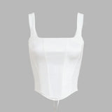 Carmen - Top Corset à Nœud Papillon Ivory Glow