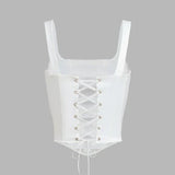 Carmen - Top Corset à Nœud Papillon Ivory Glow