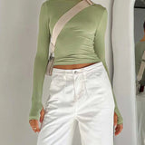 Alexandra - Crop Top Utility à Manches Longues