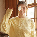 Noémie - Pull Oversize Couleur Limoncello