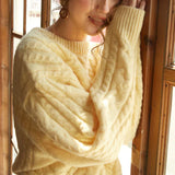 Noémie - Pull Oversize Couleur Limoncello
