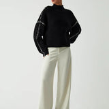 Alexandra - Pull Oversize à Coutures Décoratives