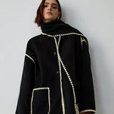 Estelle - Veste à Bordures Contrastées avec Foulard Assorti