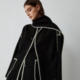 Estelle - Veste à Bordures Contrastées avec Foulard Assorti