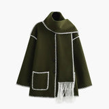 Estelle - Veste à Bordures Contrastées avec Foulard Assorti