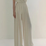 Catherine - Pantalon à pinces à taille haute et jambe ample