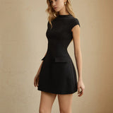 Paméla - Mini-Robe Élégante à Coupe Évasée