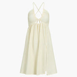 Louane - Robe à Dos Nu avec Fente et Bretelles Croisées