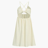 Louane - Robe à Dos Nu avec Fente et Bretelles Croisées