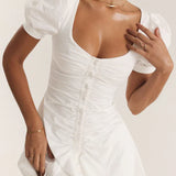 Murielle - Robe Courte à Manches Bouffantes