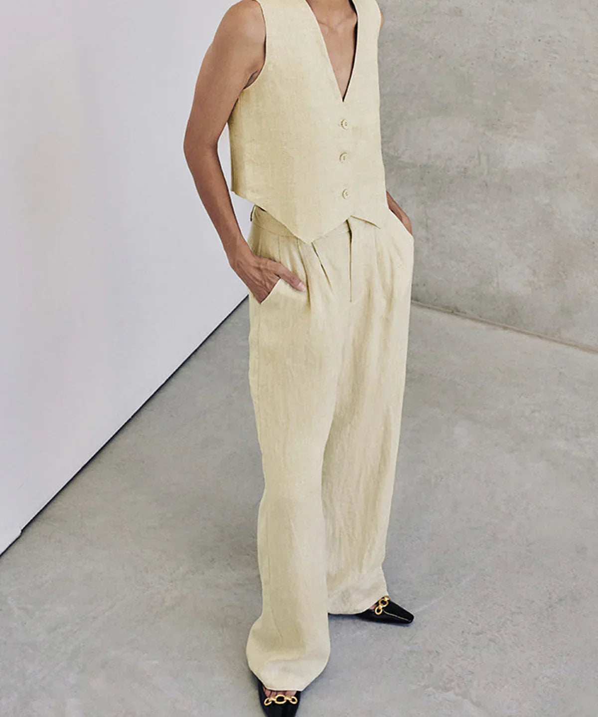 Vanesa - Ensemble Décontracté de Pantalon en Coton