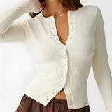 Valentine - Cardigan à Manches Longues et Col Rond