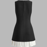 Maryse - Robe Plissée Bicolore Sans Manches