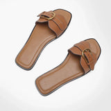 Gladys - Sandales Plates avec Lanière et Boucle