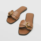 Gladys - Sandales Plates avec Lanière et Boucle