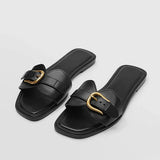 Gladys - Sandales Plates avec Lanière et Boucle