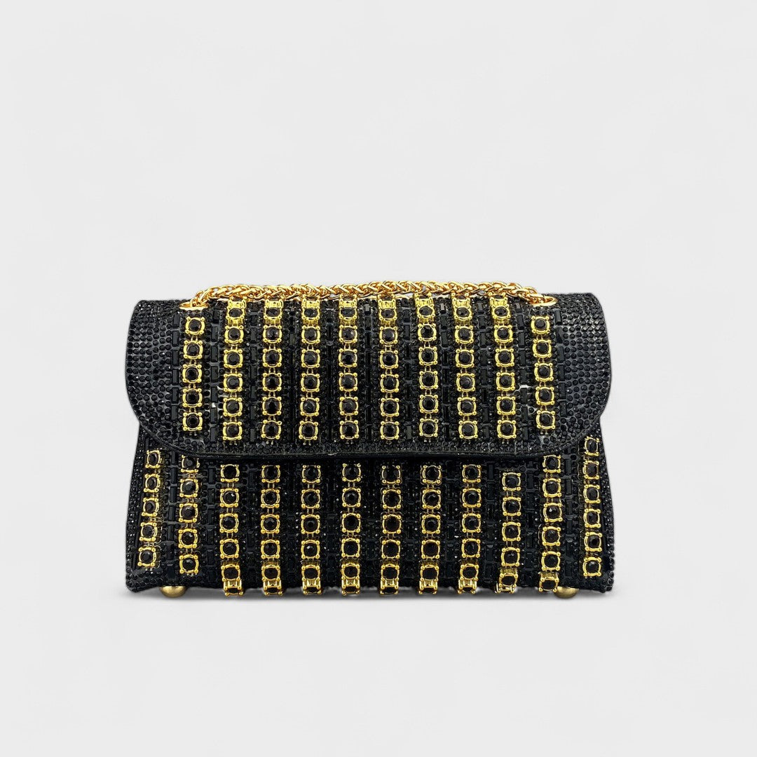 Alice - Sac à bandoulière avec chaîne élégante et diamants colorés