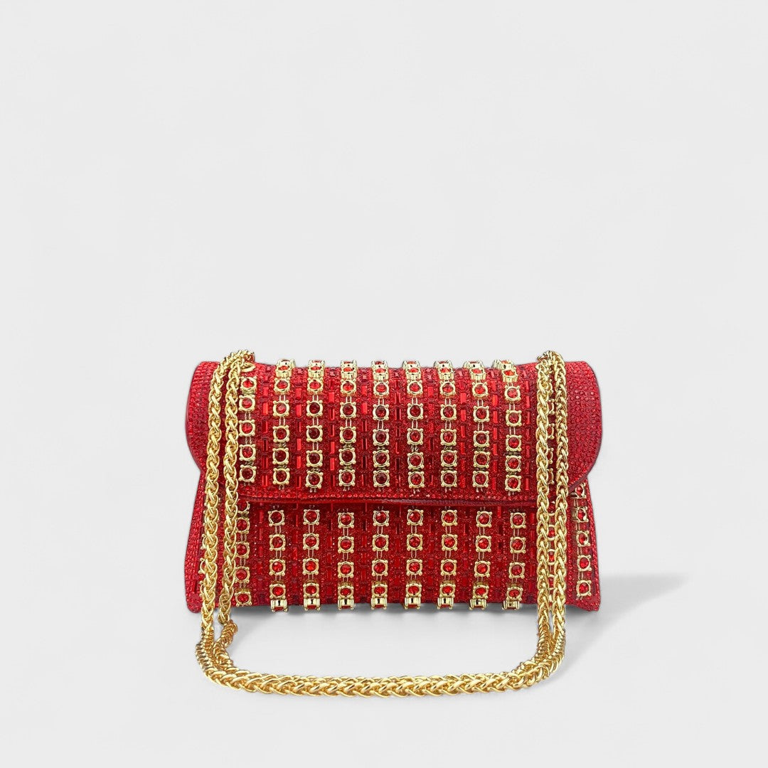 Alice - Sac à bandoulière avec chaîne élégante et diamants colorés