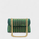 Alice - Sac à bandoulière avec chaîne élégante et diamants colorés