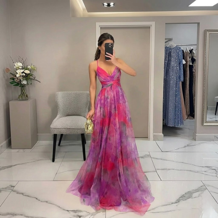 Nadine - Ravissante robe longue à imprimé floral