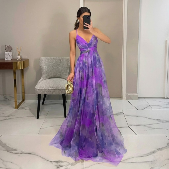 Nadine - Ravissante robe longue à imprimé floral