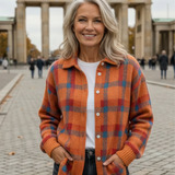 Romy - Cardigan doux à carreaux