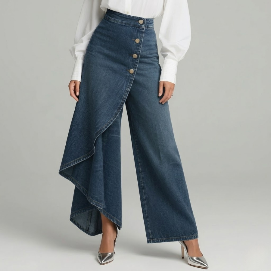 Aude - Pantalon portefeuille en jean