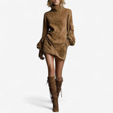 Eulalie - Mini-Robe à Col Montant