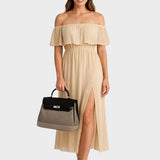 Basilia Elena - Sac en toile de cuir de vachette