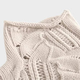 Blanc Rose – Pull en cachemire à motif torsadé