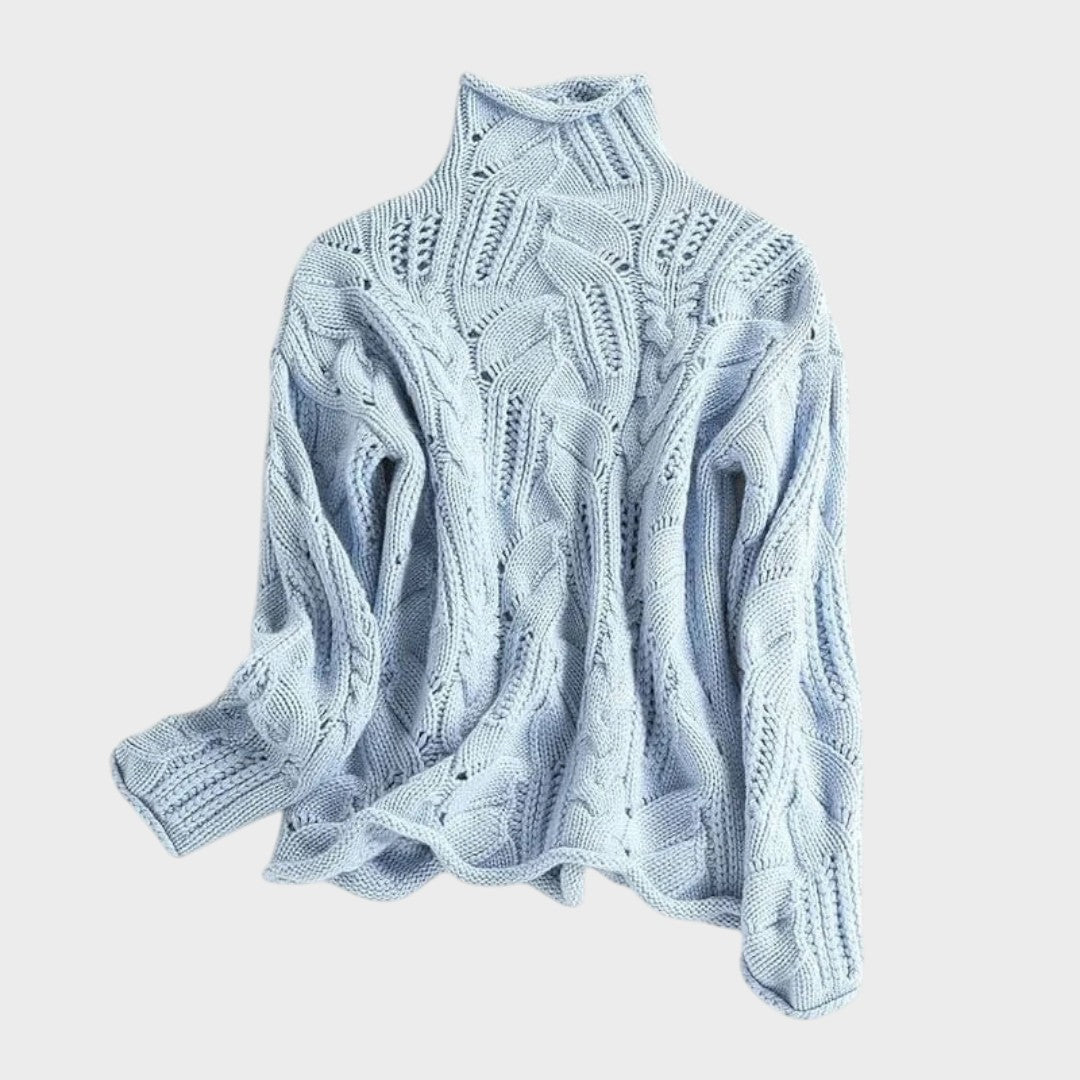 Blanc Rose – Pull en cachemire à motif torsadé