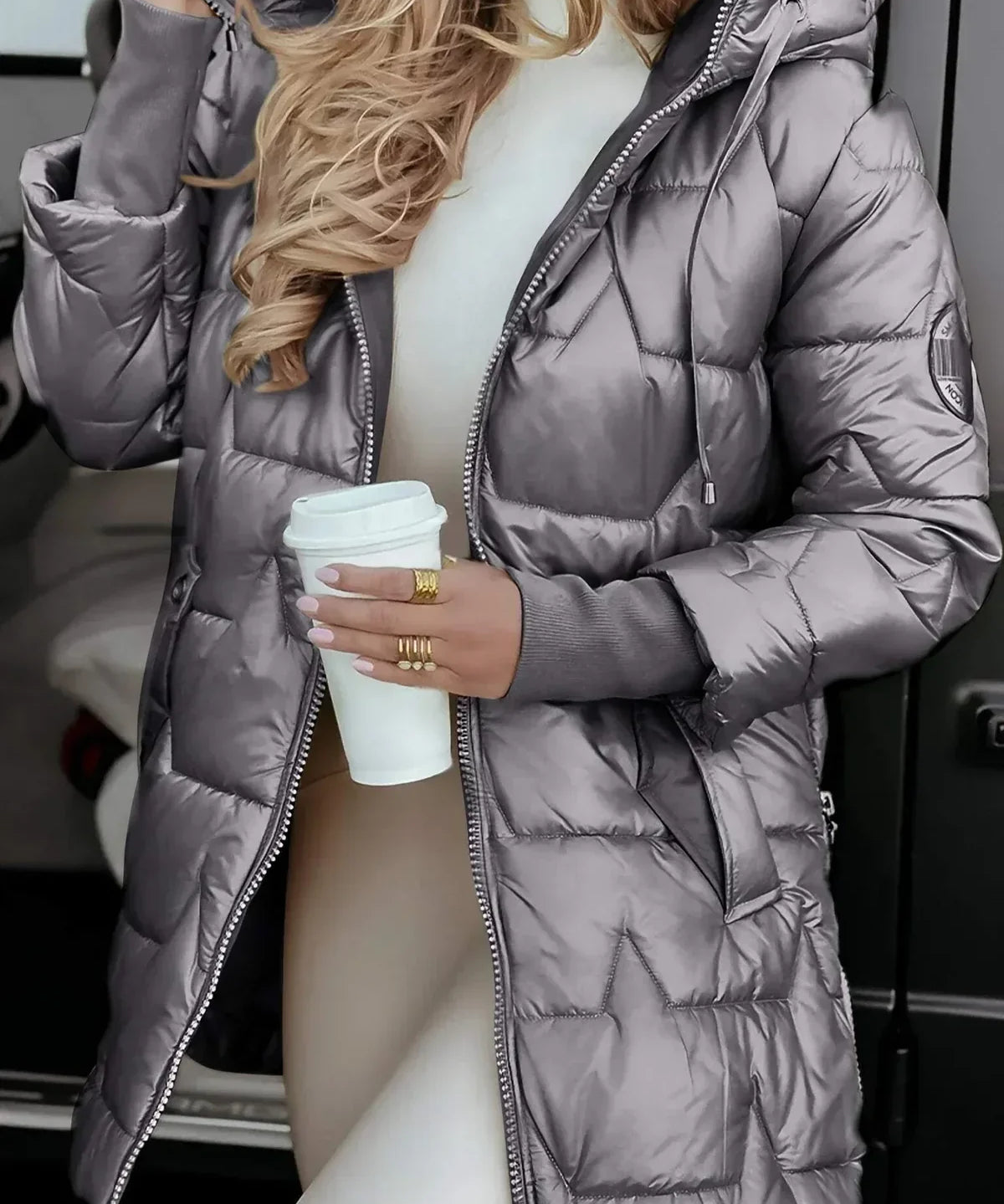 Eliane - Veste Matelassée à Brillance Douce