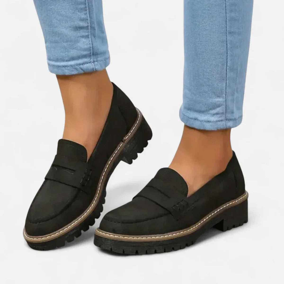 Amara - Mocassins Orthopédiques en Cuir Souple avec Semelle Crantée